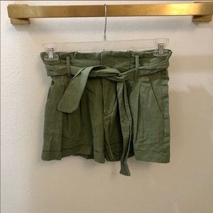 Green high waisted shorts